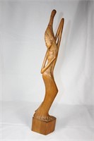 Hand Carved Tall African Woman Statue