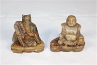 Pair of Stone Carved Buddahs