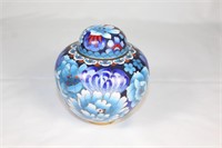 Antique Cloisonne Blue Ginger Jar