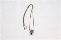 Sterling Silver & Amethyst Pendant Necklace