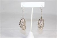 Sterling Silver Large Pinecone Earrings