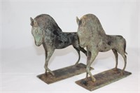 Pair - Antique Copper? Bronze? Epeius Horse Statue