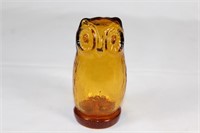 VTG Viking glass Amber Owl Paperwiegh