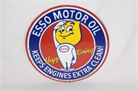 Esso Motor Oil Porcelain Round Sign