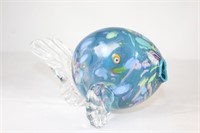 Signed Murano Glass Fish - Teal Pastel Colors