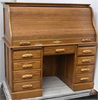 Oak Roll Top Office Desk