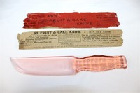 1930s Glass & Fruit Cake Cutter - Pink Depression