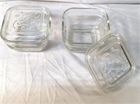 vintage clear glass and lid sets