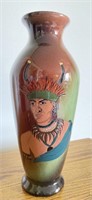 Unmarked Wisecarver 12 1/2” Hand painted Vase