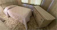 Twin bed with six drawer dresser