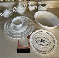 Full set of 12 Royal Tuscan fine bone china