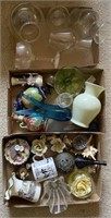Miscellaneous glassware and decorating items