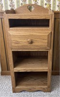 Oak one drawer three shelf stand