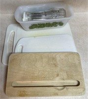 Cutting boards kitchen loaf pan and decanter