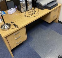 Large Oak Desk - Droemer TX Stamped