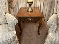 End Table & Brass Lamp
