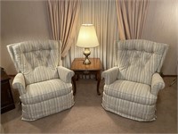 Upholstered Arm Chairs (Pair)