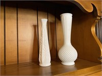 Milk Glass Bud Vases (2)