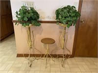 Brass Tone Plant Stands (3)