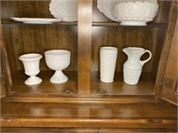 Milk Glass Pitcher, Glass, Vases (4 Pcs.)