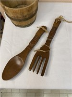 Hawaii Souvenir Teak Wood Fork & Spoon