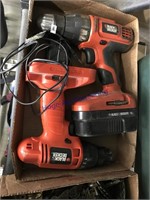 B&D 18V DRILLS, W/ BATTERY, CHARGING CORD,UNTESTED