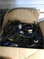 BOX OF ASST CORDS AND CABLES
