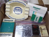 Vintage lighters, ashtray & Newport items