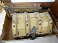 Wood treasure chest & Eagle jewelry boxes