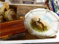 Vintage boxes - quail plate - thermometer