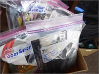 1 box organized & assorted electronic wires & misc