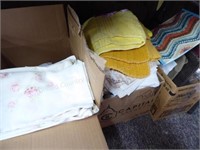 3 boxes textiles & totes
