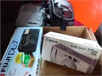 2 cameras & cases: Canon Sure Shot 115U & Fuji DL-