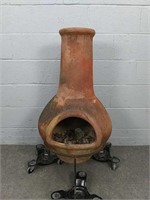 Large Chiminea On Metal Stand