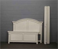 Queen Sized Shutter Style White Bed Frame