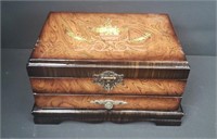 Laquered Jewelry Box W/ Vintage Dress Clips And