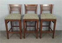 3x Upholstered Bar Height Stools