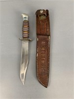 Vintage Knife And Leather Sheath