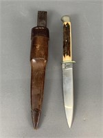 Vintage Knife And Leather Sheath