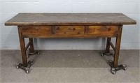 Large Hand Pegged Hall Table W Drawers