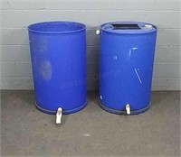 2 Large Water Barrels - Open Tops
