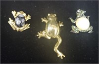 3 X Bid Signed Vintage Costume  Brooches Pins