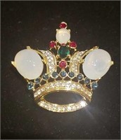 Crown Trifari Signed Brooches Costume High End
