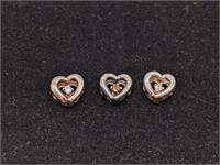 Three Sterling Silver & Gemstone Pendants/Charms