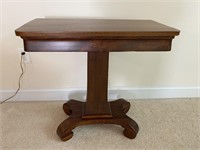 19th C. Empire Mahogany Swivel Console Game Table