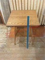 Oak wood table, 23 1/2 w x 29 1/2 t
