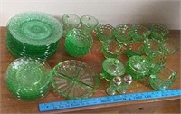 Vintage Green Depression Glass