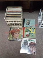 Vintage Vinyl Records & Crate