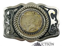 1926 Peace Liberty Silver Dollar Belt Buckle