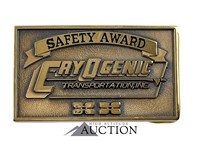 Cryogenic Transportation Safety Award Belt Buckle
